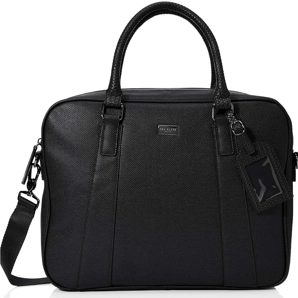 Ted Baker Black Briefcase with Brown Trim